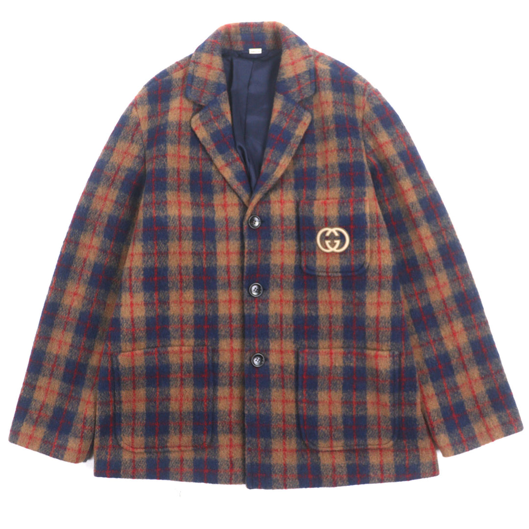 素晴らしい GUCCI テーラードジャケット ブラウン ウール メンズ 50 770761