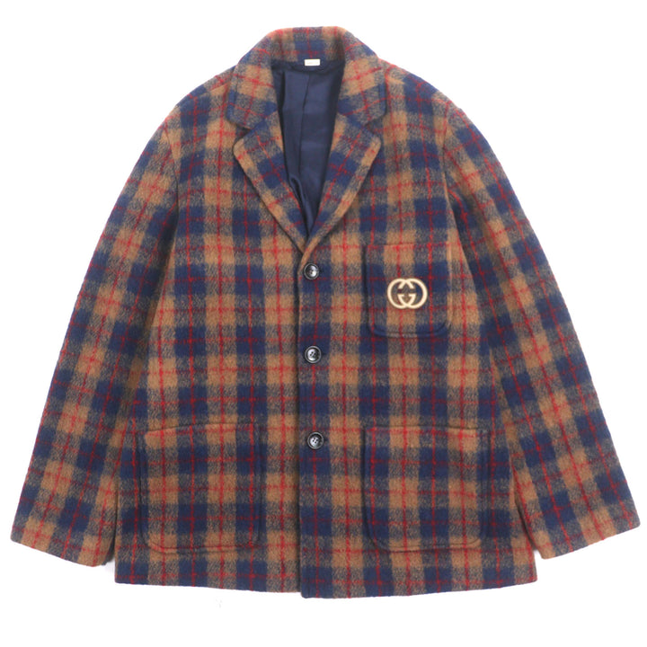素晴らしい GUCCI テーラードジャケット ブラウン ウール メンズ 50 770761