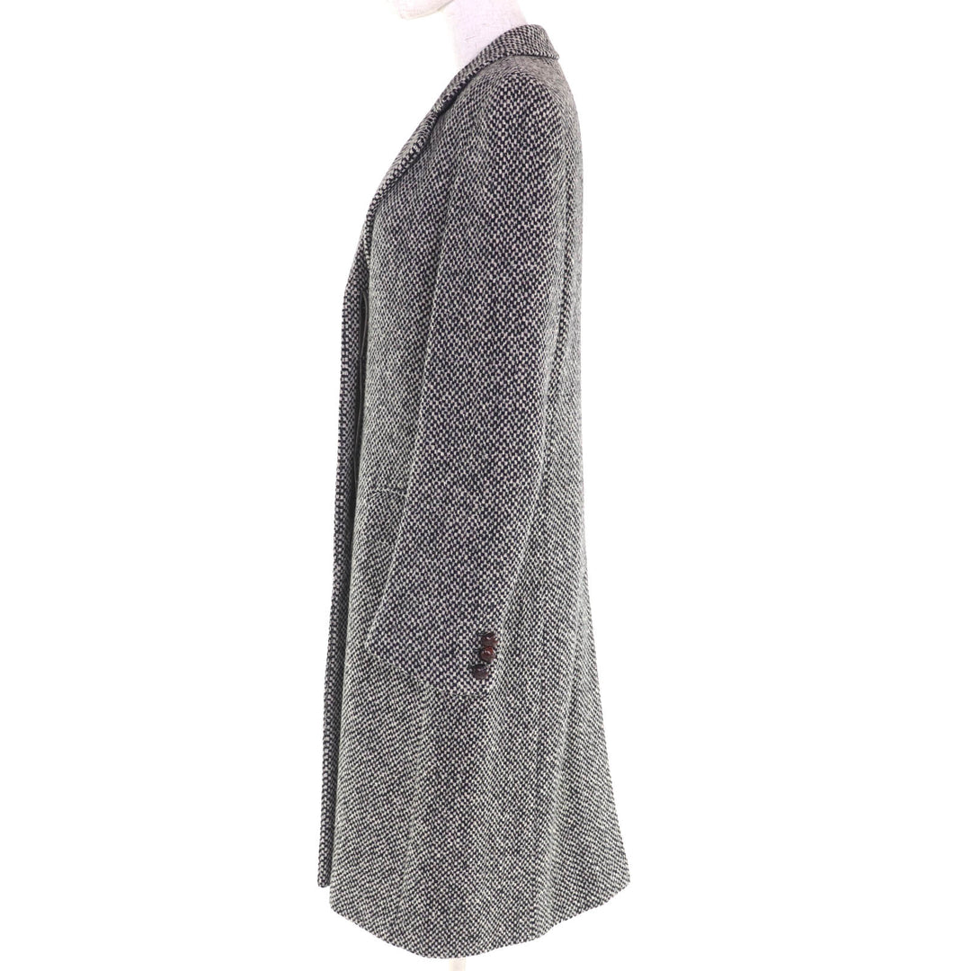 エクセレント マックスマーラ コート ブラック オフホワイト ウール レディース 42 1600014