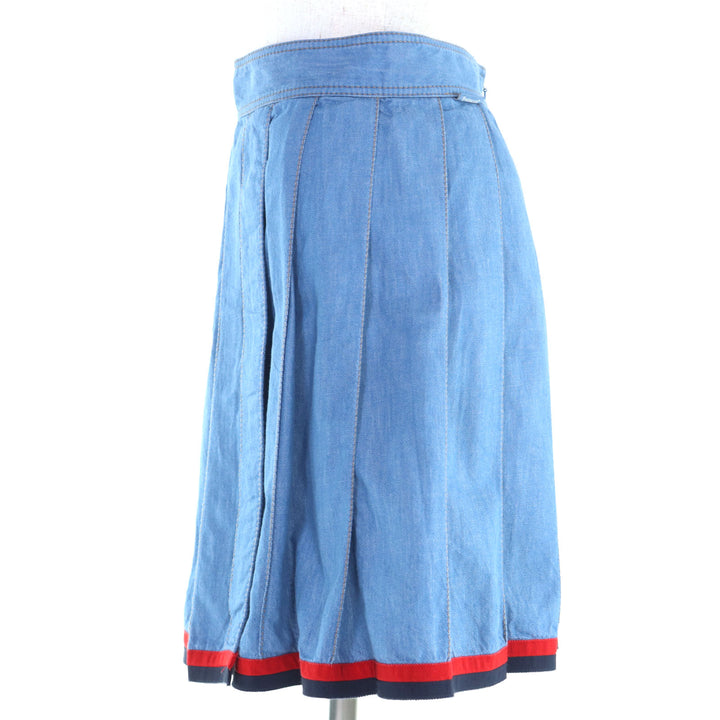 Great MONCLER Pleated skirt GONNA Indigo blue cotton Women 38 D10932561500