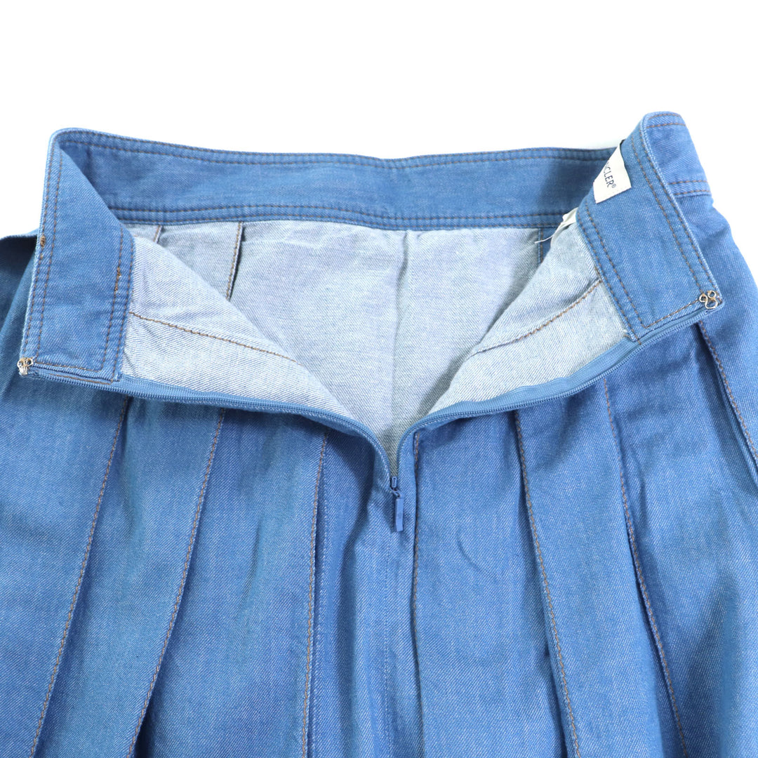 Great MONCLER Pleated skirt GONNA Indigo blue cotton Women 38 D10932561500