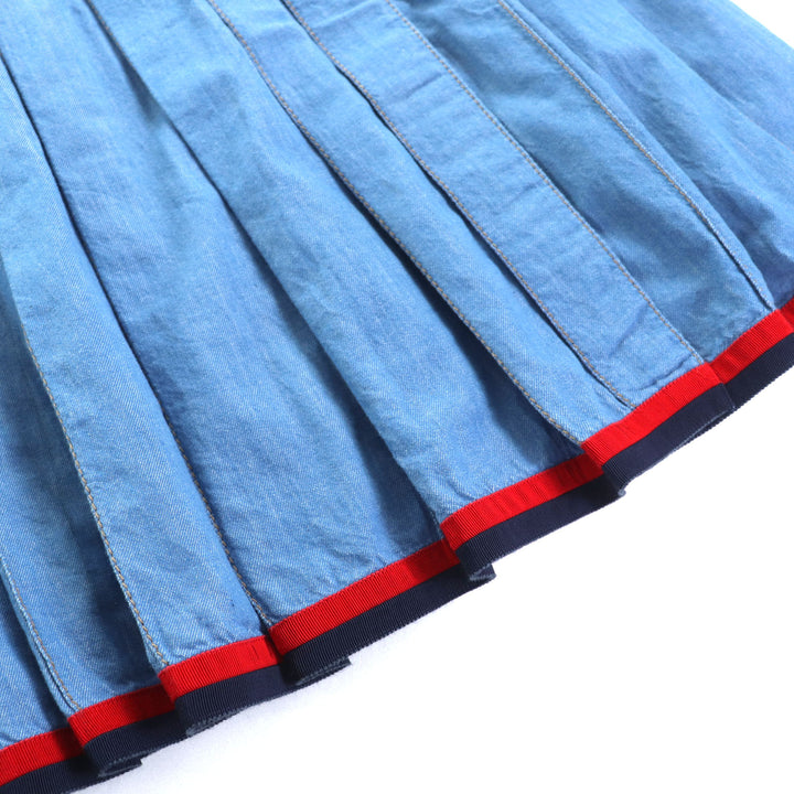 Great MONCLER Pleated skirt GONNA Indigo blue cotton Women 38 D10932561500