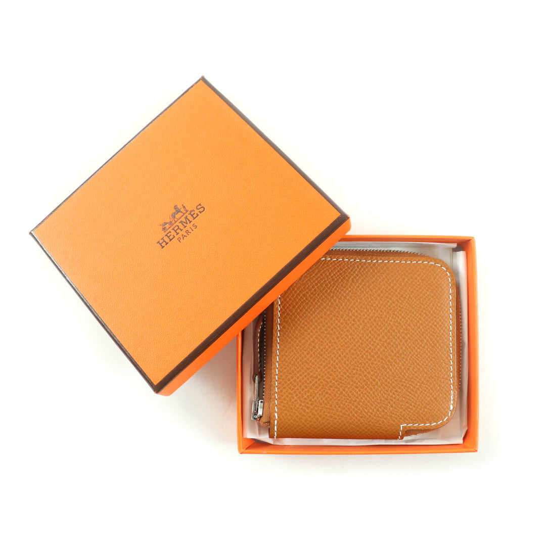 新品 HERMES コインケース アザップ コンパクト ミニ シルキン エプソン レザー レディース