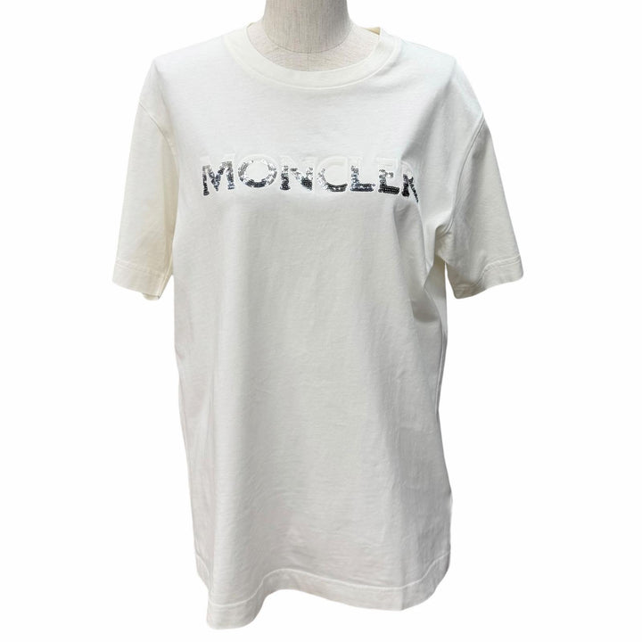 Excellent MONCLER Short sleeve T-shirt Ivory cotton Women M