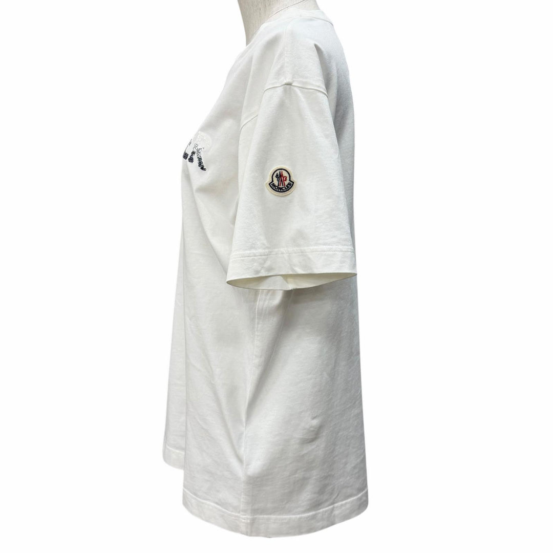 Excellent MONCLER Short sleeve T-shirt Ivory cotton Women M