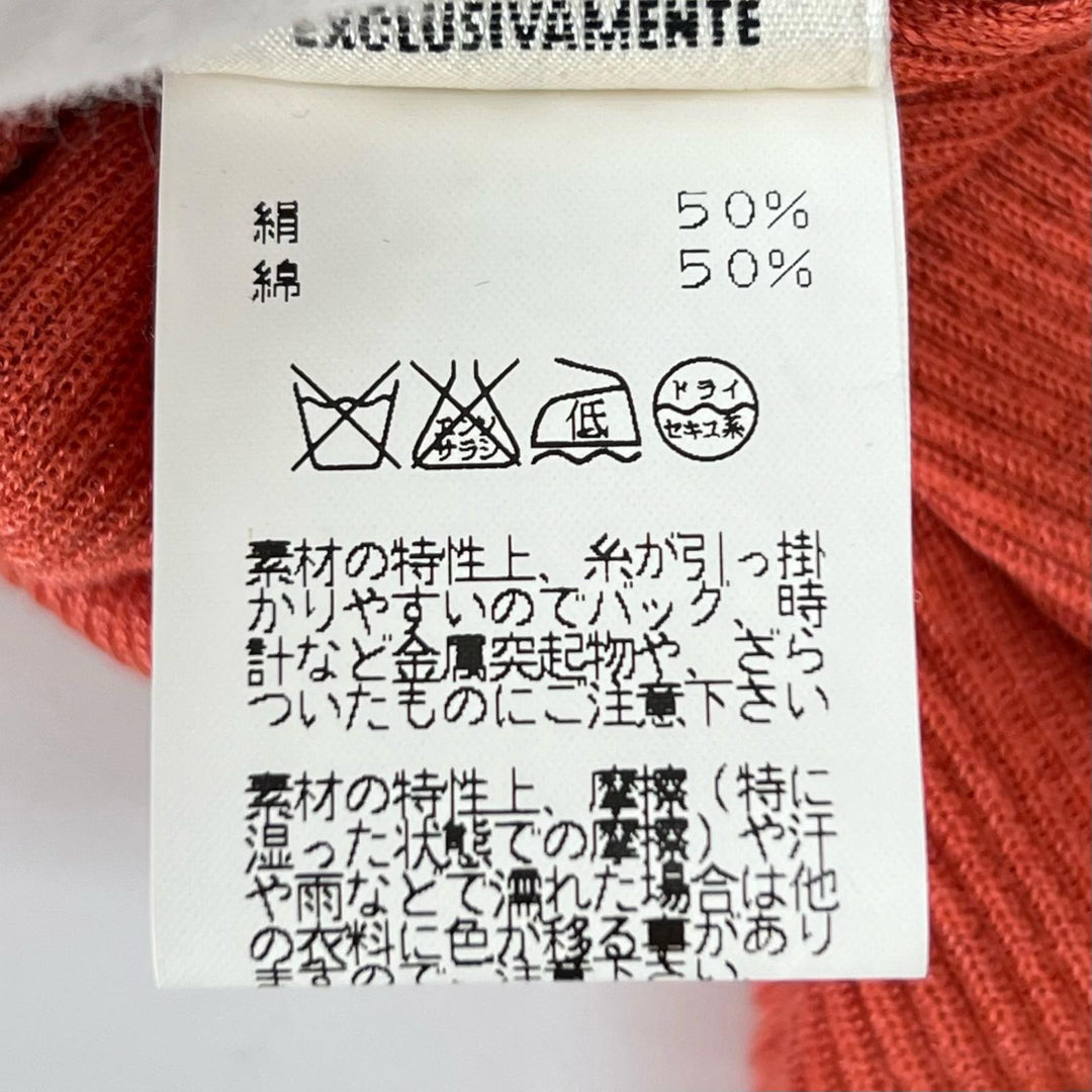 Great HERMES cardigan Silk-blend shirt Orange silk Women