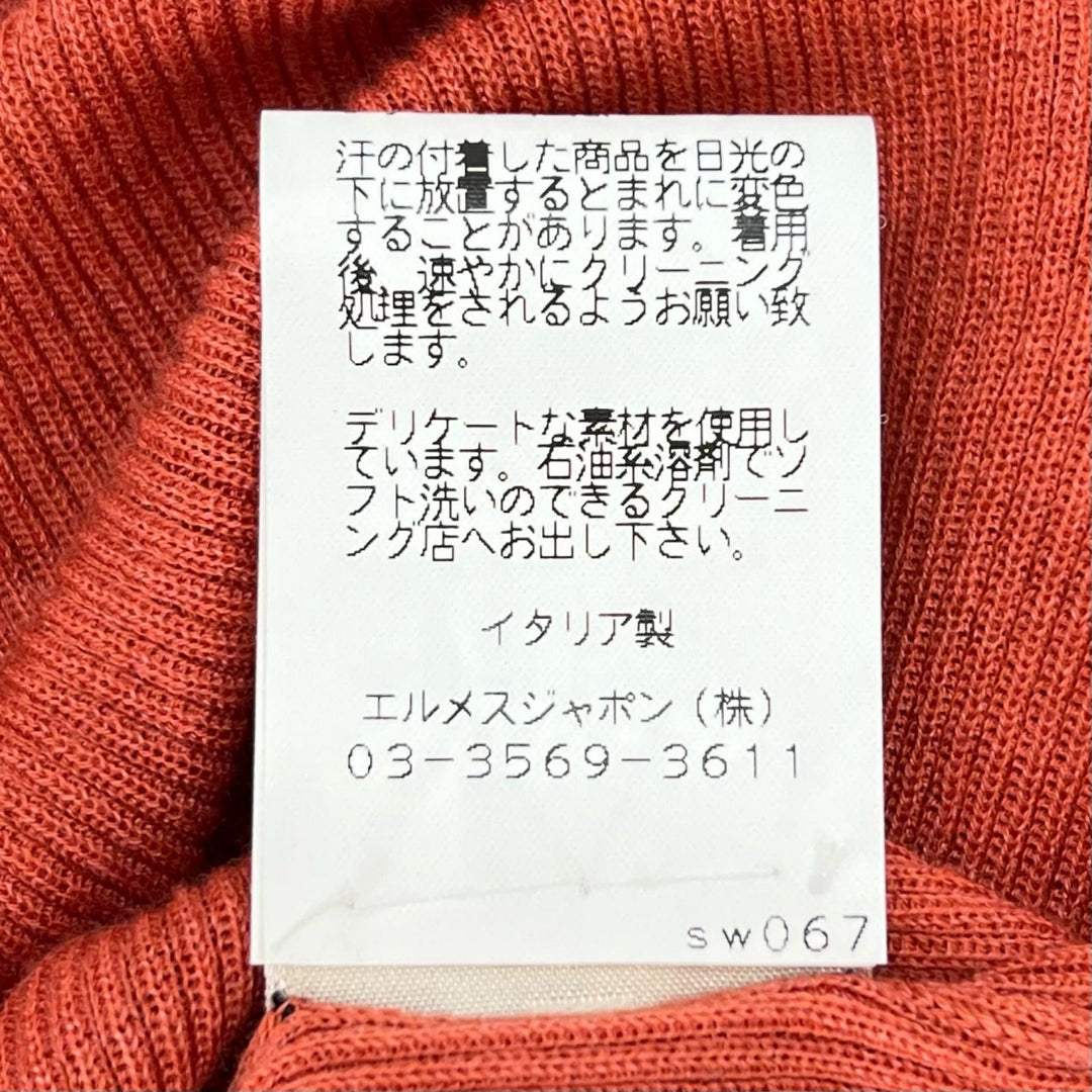 Great HERMES cardigan Silk-blend shirt Orange silk Women