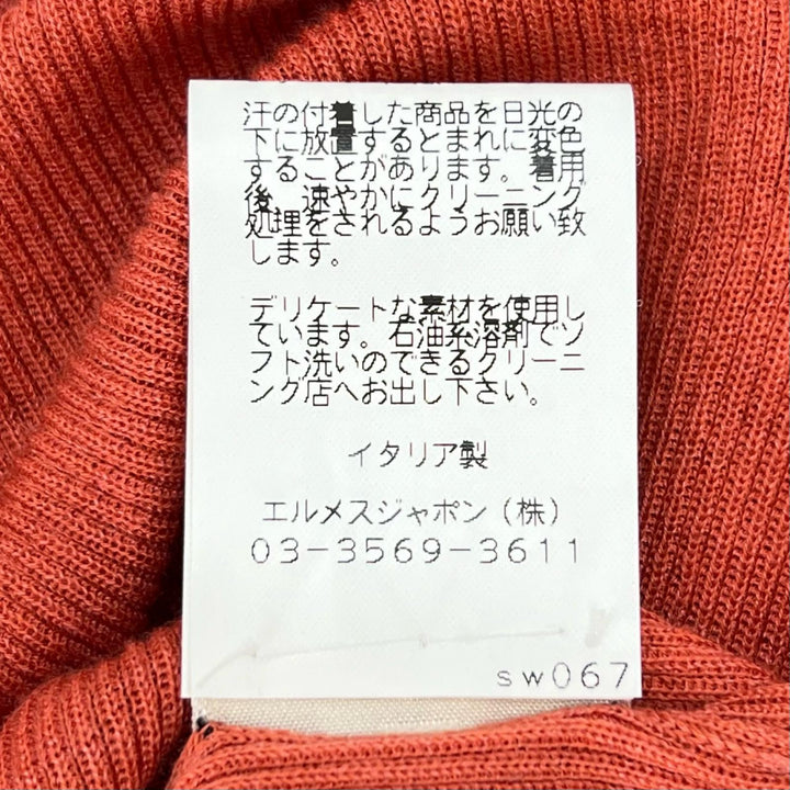 Great HERMES cardigan Silk-blend shirt Orange silk Women