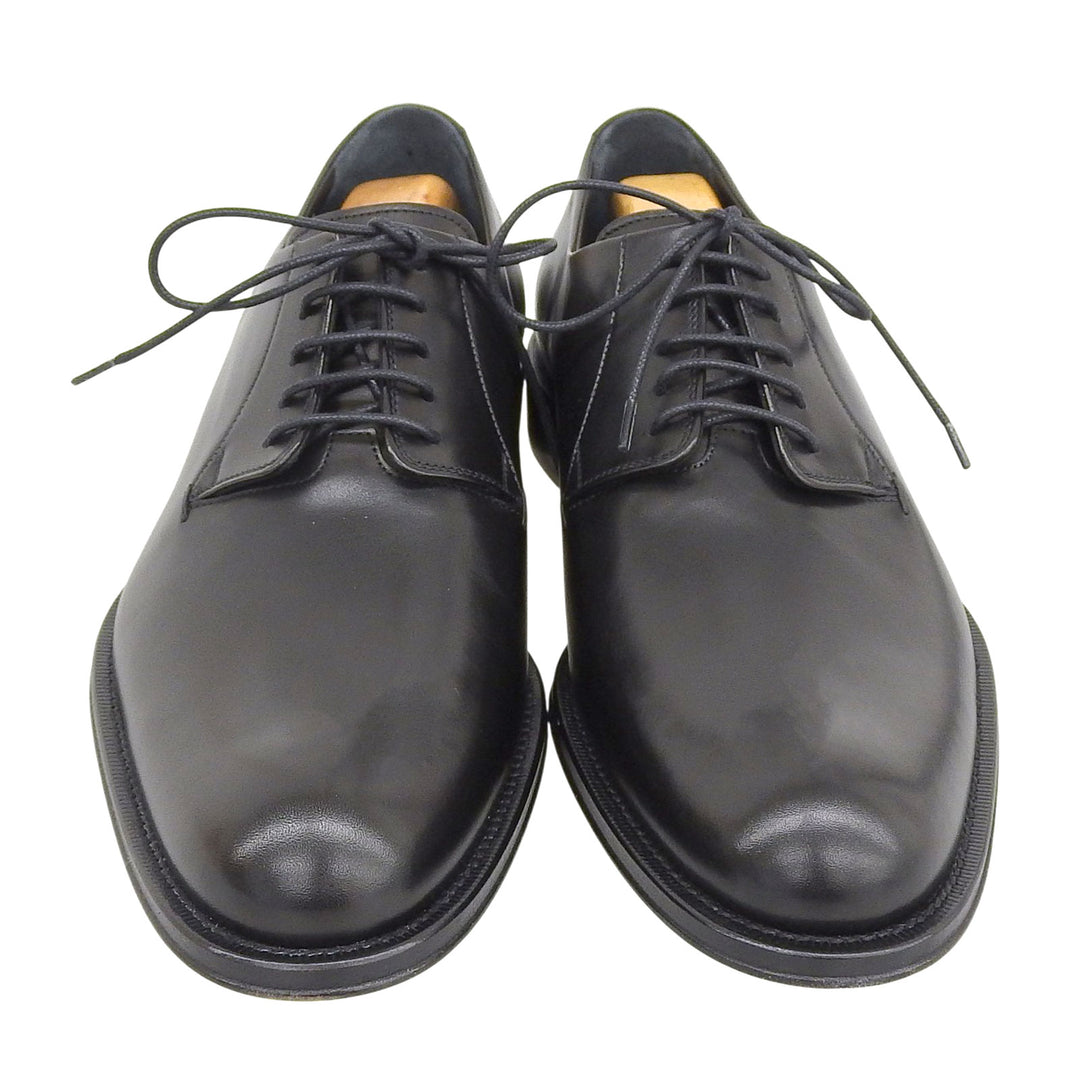 Pristine GIORGIO ARMANI Leather shoes Plain Toe Lace Up black leather mens 41