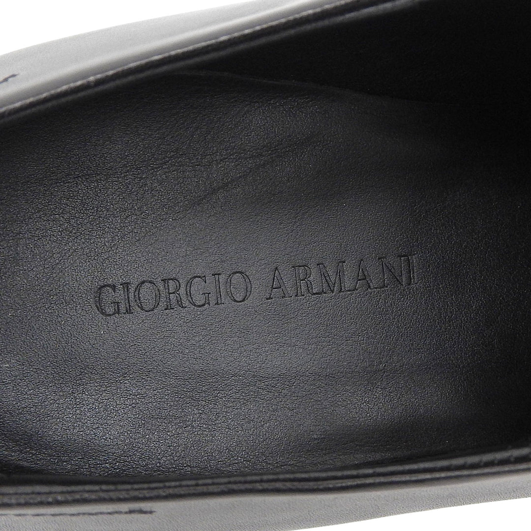 Pristine GIORGIO ARMANI Leather shoes Plain Toe Lace Up black leather mens 41