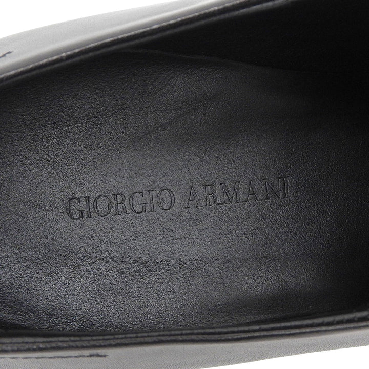 Pristine GIORGIO ARMANI Leather shoes Plain Toe Lace Up black leather mens 41