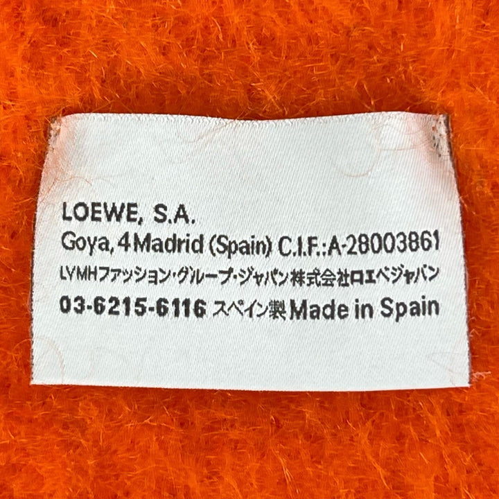 Excellent LOEWE Scarf Anagram leather patch Orange mohair Women