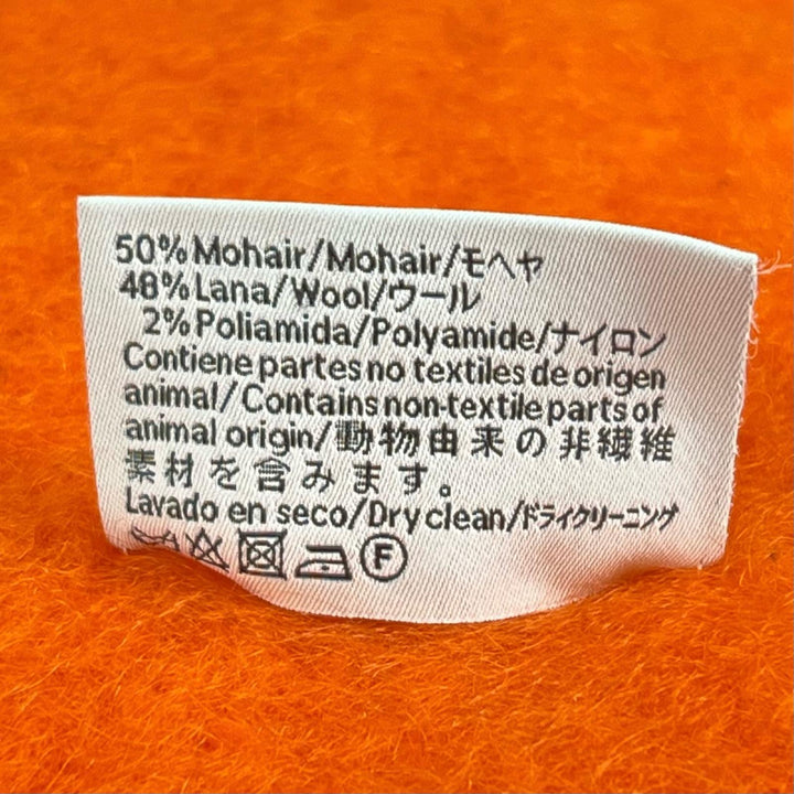 Excellent LOEWE Scarf Anagram leather patch Orange mohair Women