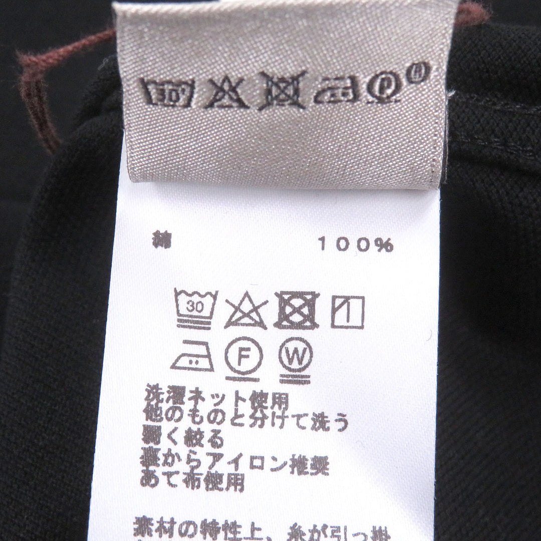Pristine HERMES Short sleeve T-shirt H logo embroidery black