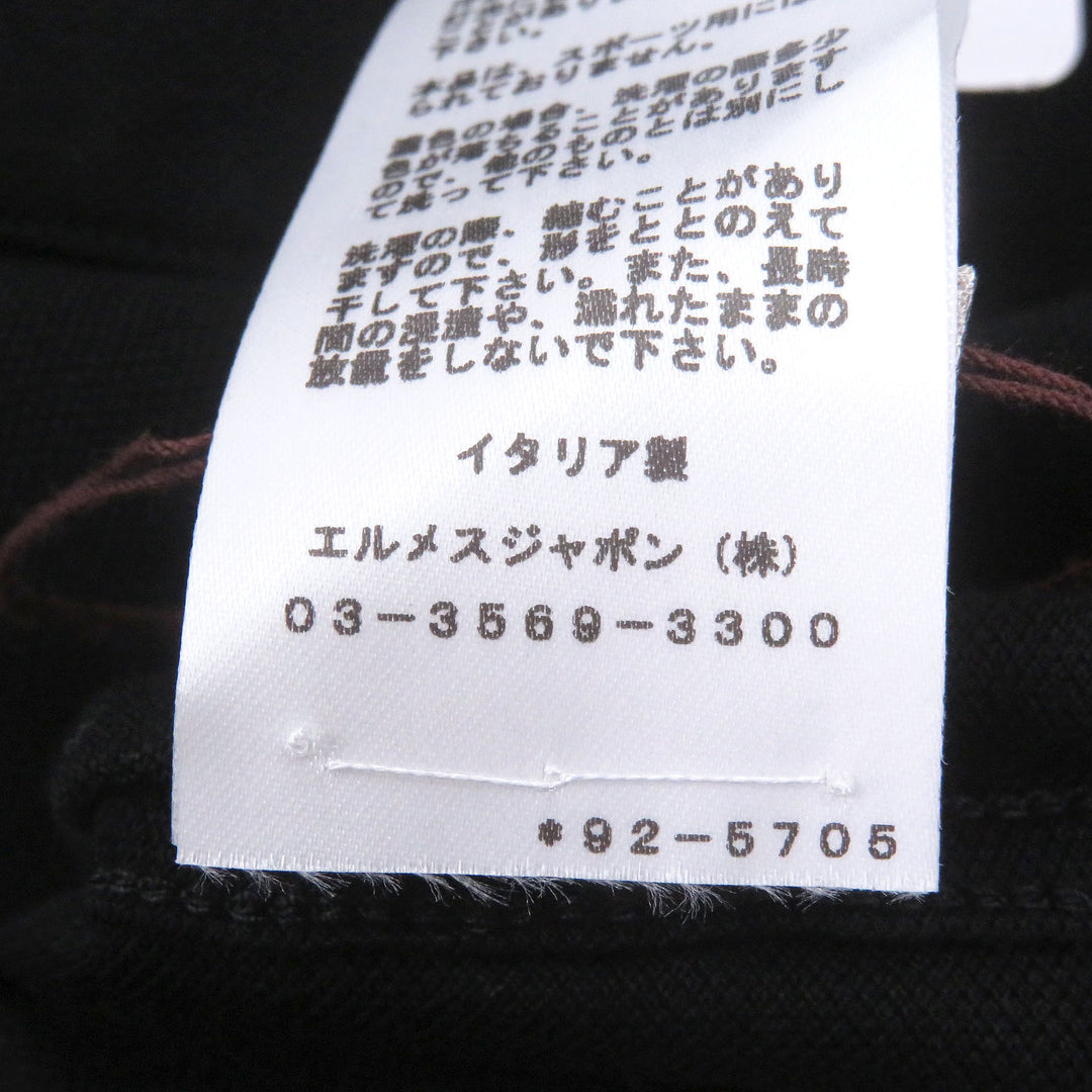 Pristine HERMES Short sleeve T-shirt H logo embroidery black
