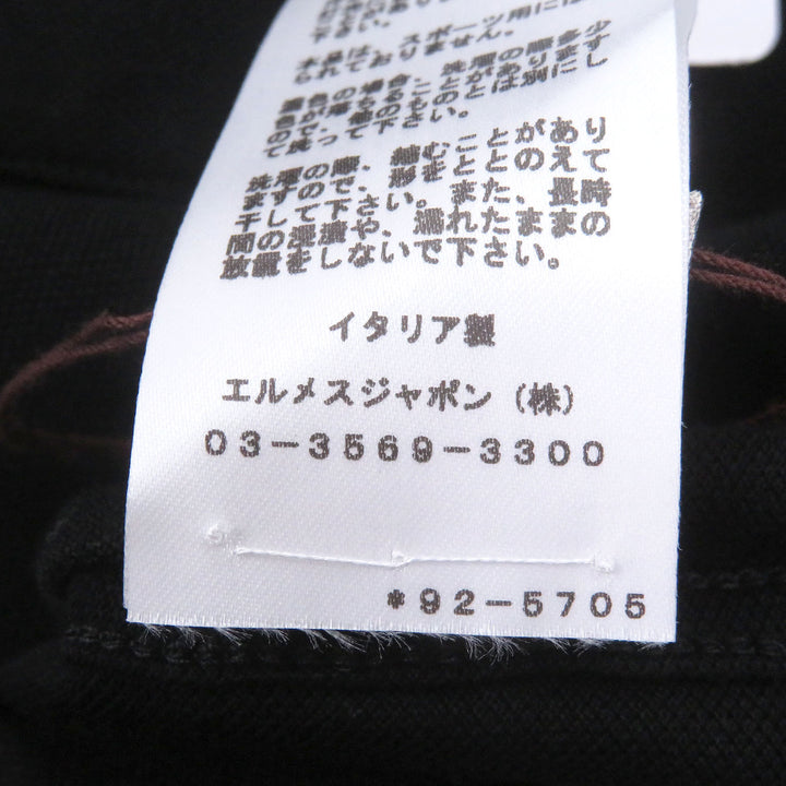 Pristine HERMES Short sleeve T-shirt H logo embroidery black