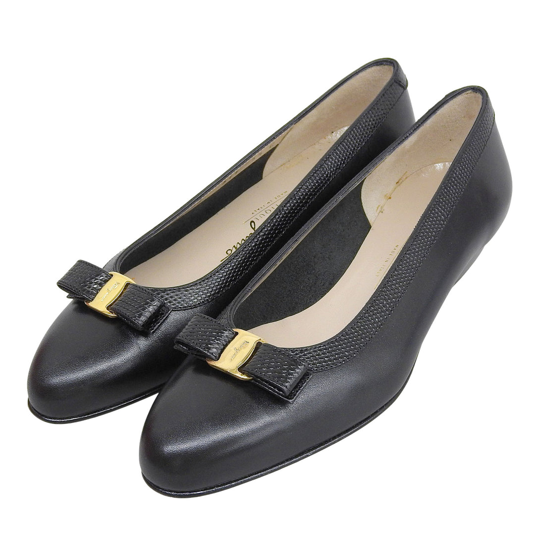 Excellent Salvatore Ferragamo pumps BABY black leather Women 5.5
