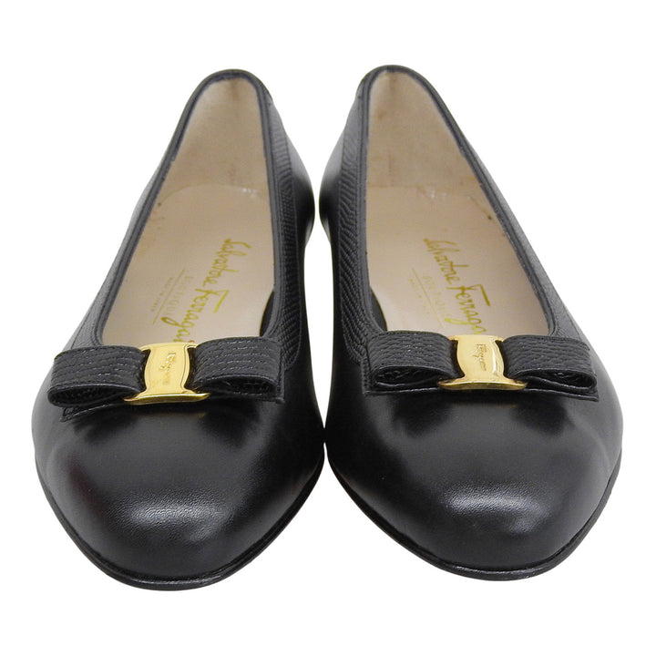 Excellent Salvatore Ferragamo pumps BABY black leather Women 5.5