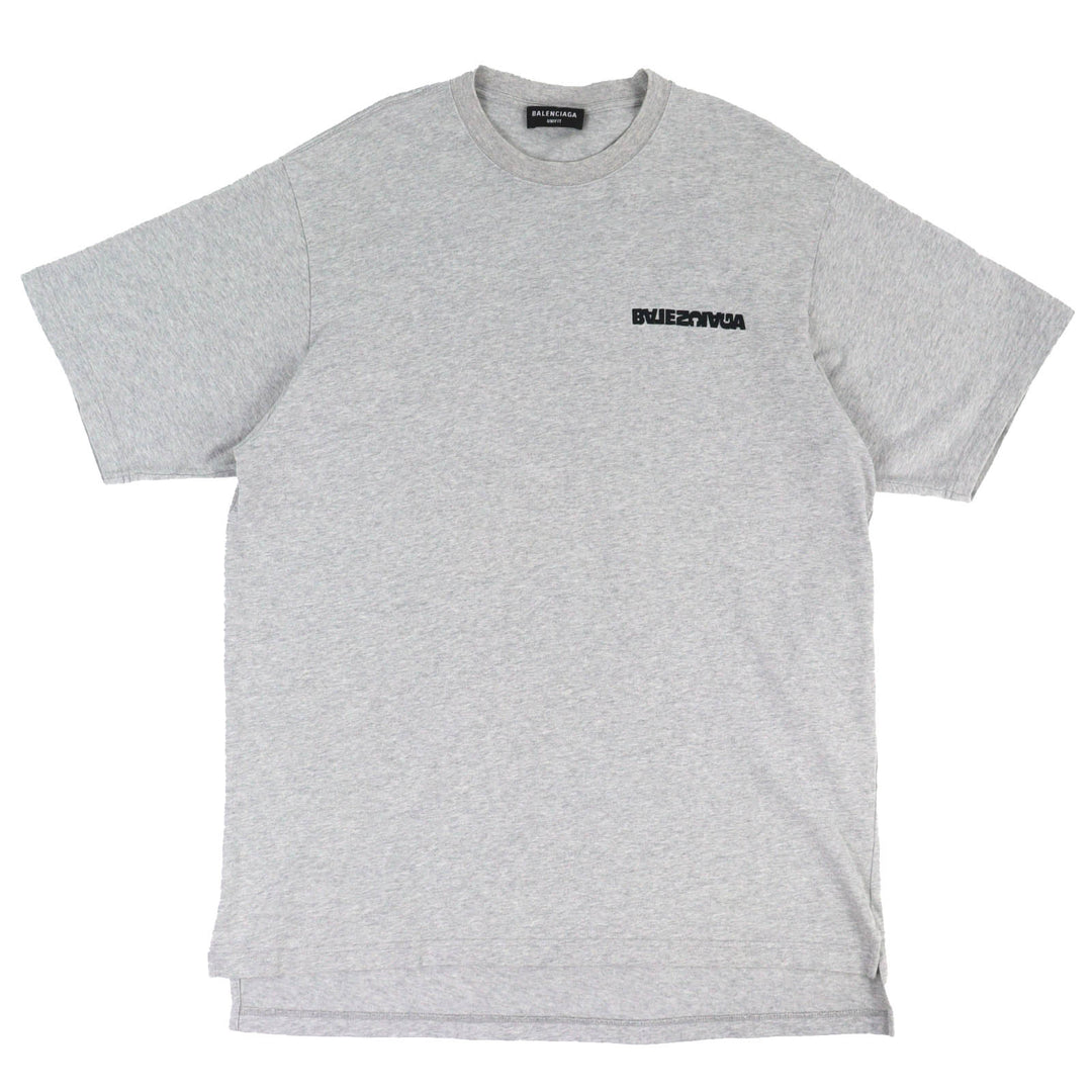 Excellent BALENCIAGA Short sleeve T-shirt Turn Logo Crew Neck gray 2 675016