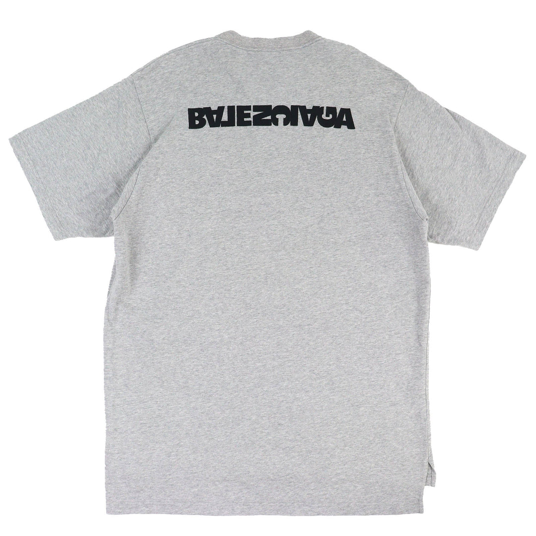 Excellent BALENCIAGA Short sleeve T-shirt Turn Logo Crew Neck gray 2 675016
