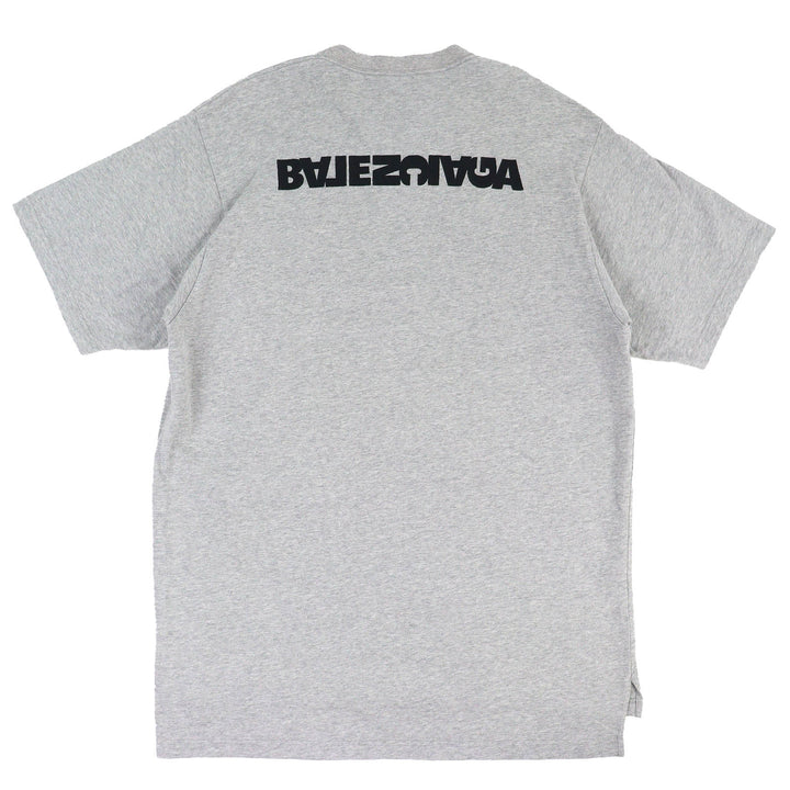 Excellent BALENCIAGA Short sleeve T-shirt Turn Logo Crew Neck gray 2 675016