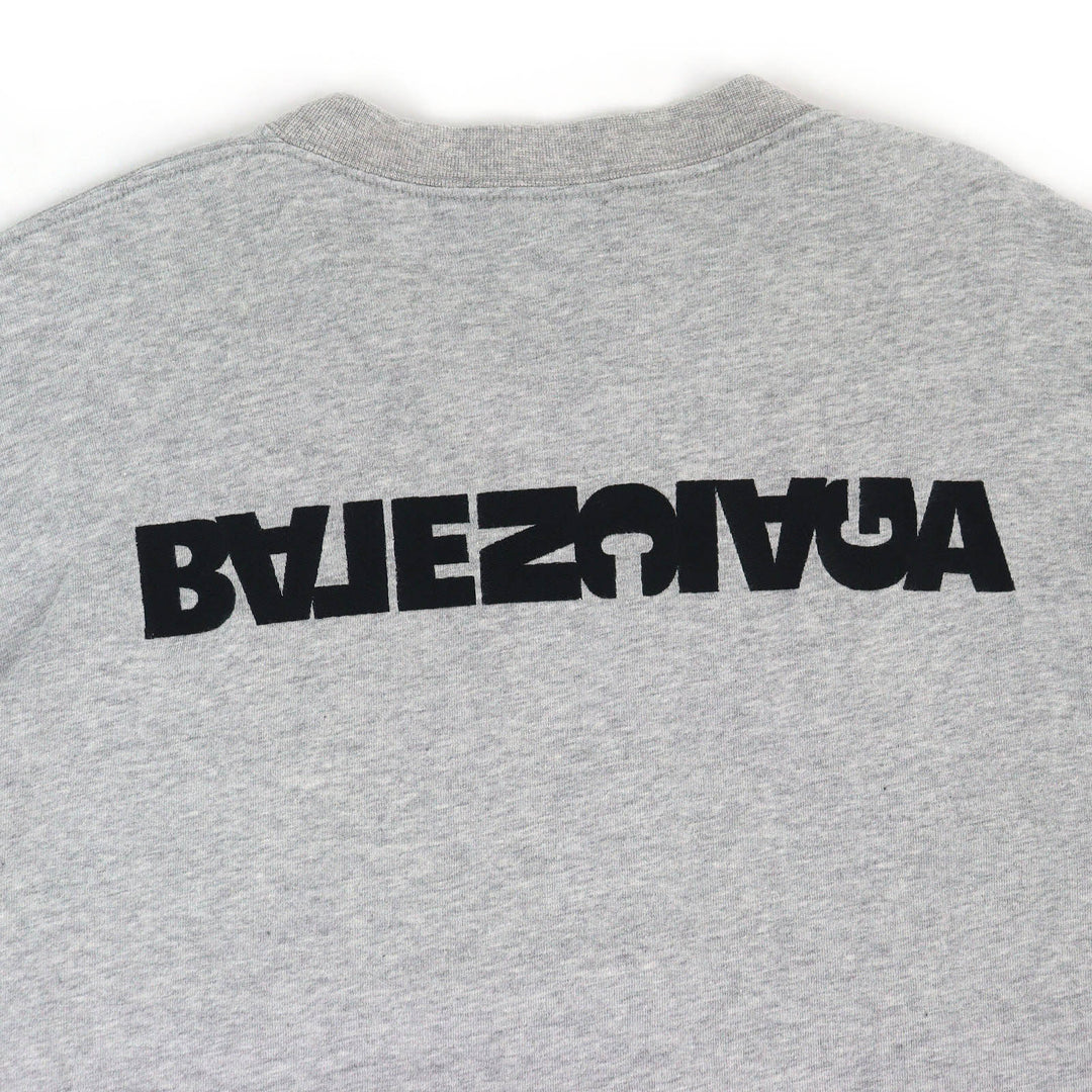 Excellent BALENCIAGA Short sleeve T-shirt Turn Logo Crew Neck gray 2 675016