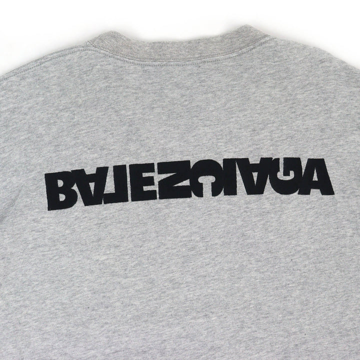 Excellent BALENCIAGA Short sleeve T-shirt Turn Logo Crew Neck gray 2 675016