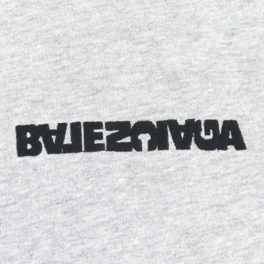 Excellent BALENCIAGA Short sleeve T-shirt Turn Logo Crew Neck gray 2 675016