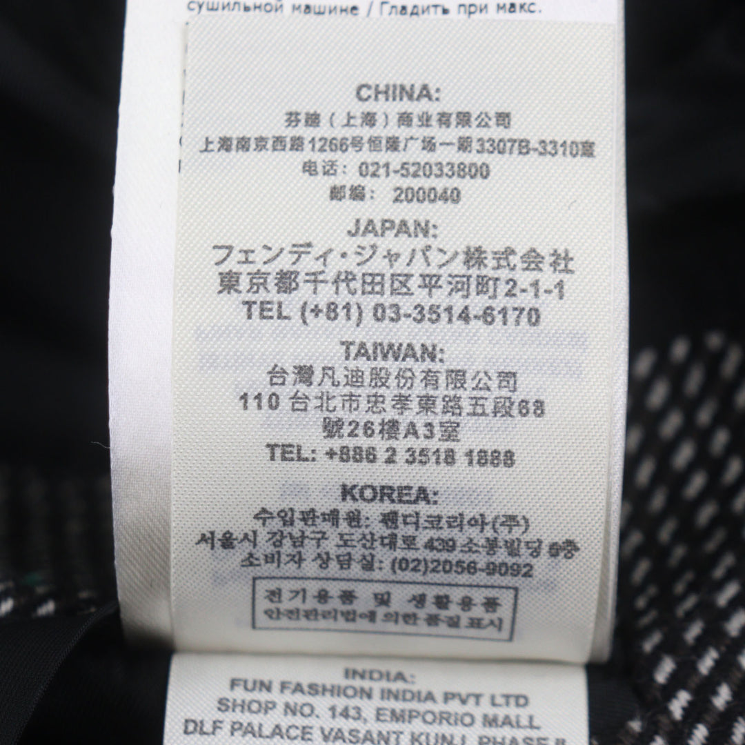 フェンディ チェスターコート シングルロゴボタン ブラックシリーズ ウール メンズ 44 FF0289