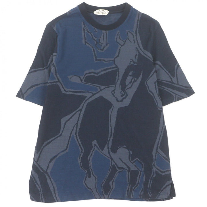 Excellent HERMES Short sleeve T-shirt Dance of Horses Light