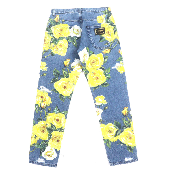 素晴らしい DOLCE&amp;GABBANA パンツ ブルーイエロー コットン メンズ 44