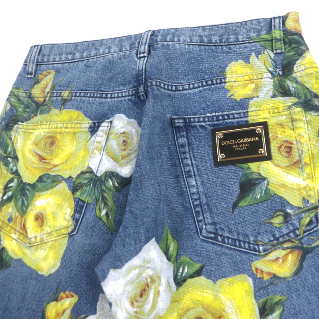 素晴らしい DOLCE&amp;GABBANA パンツ ブルーイエロー コットン メンズ 44