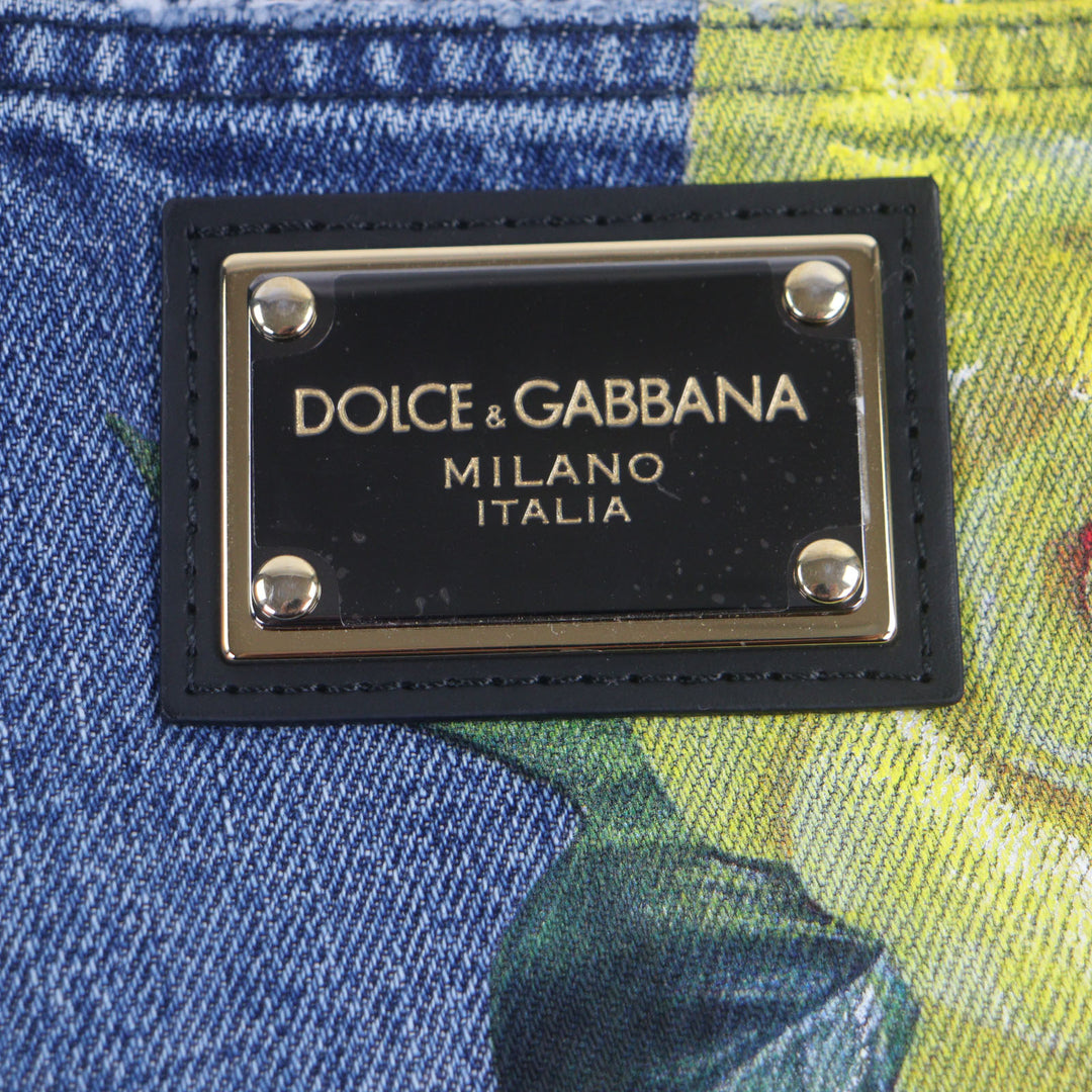素晴らしい DOLCE&amp;GABBANA パンツ ブルーイエロー コットン メンズ 44