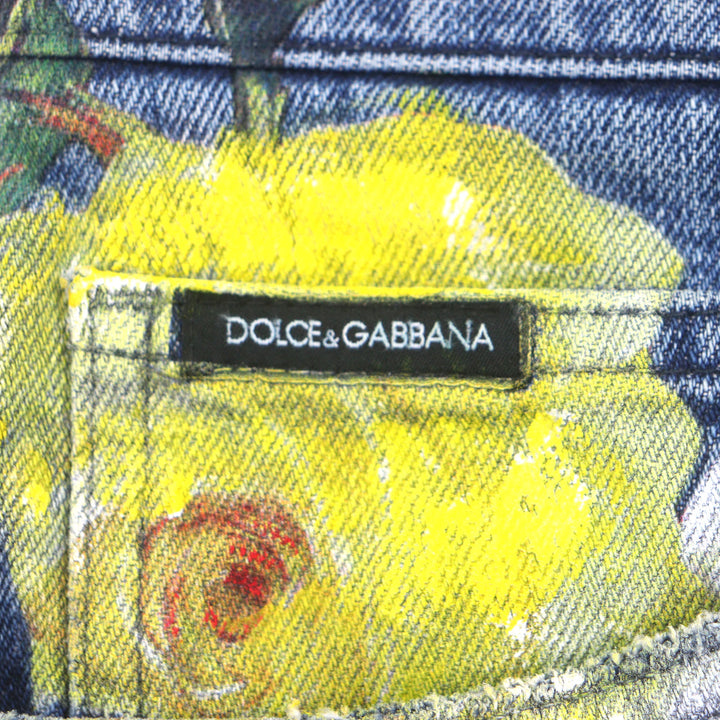 素晴らしい DOLCE&amp;GABBANA パンツ ブルーイエロー コットン メンズ 44