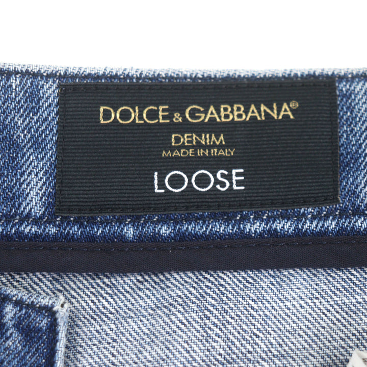 素晴らしい DOLCE&amp;GABBANA パンツ ブルーイエロー コットン メンズ 44