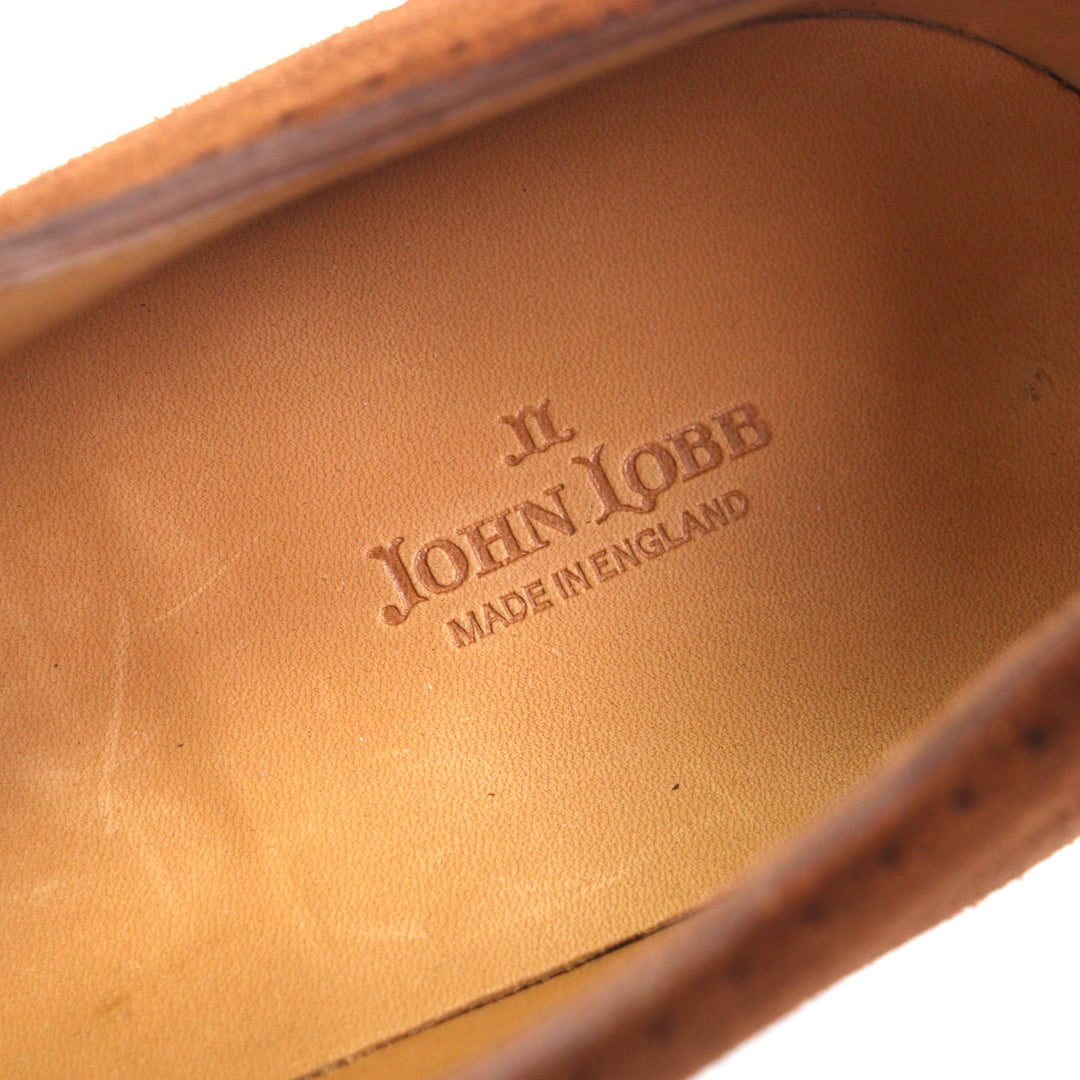 Pristine John Lobb Leather shoes SAUNTON Thornton Brown Suede leather mens 8