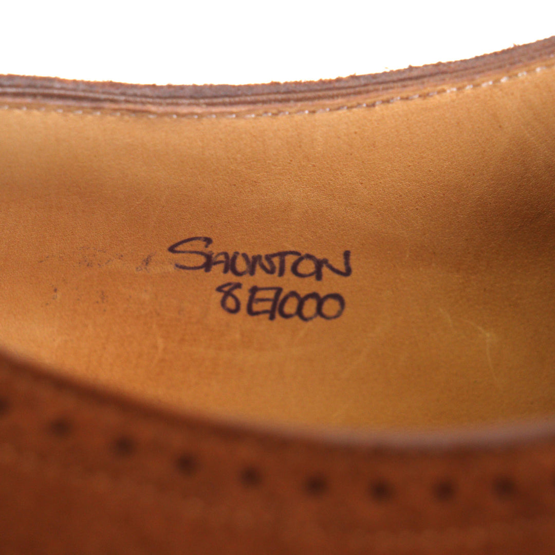 Pristine John Lobb Leather shoes SAUNTON Thornton Brown Suede leather mens 8
