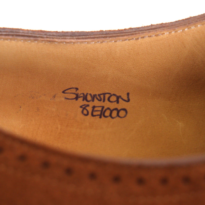 Pristine John Lobb Leather shoes SAUNTON Thornton Brown Suede leather mens 8