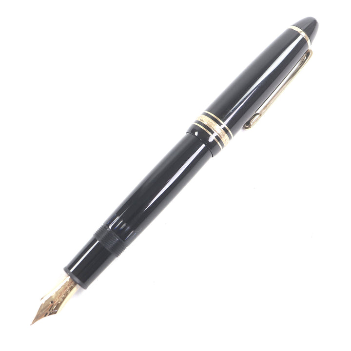 Great MONTBLANC fountain pen Meisterstück 146 Cap type Black gold 14K mens