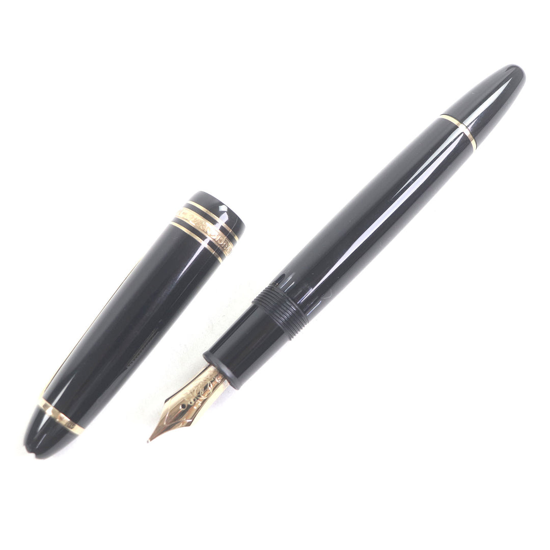 Great MONTBLANC fountain pen Meisterstück 146 Cap type Black gold 14K mens