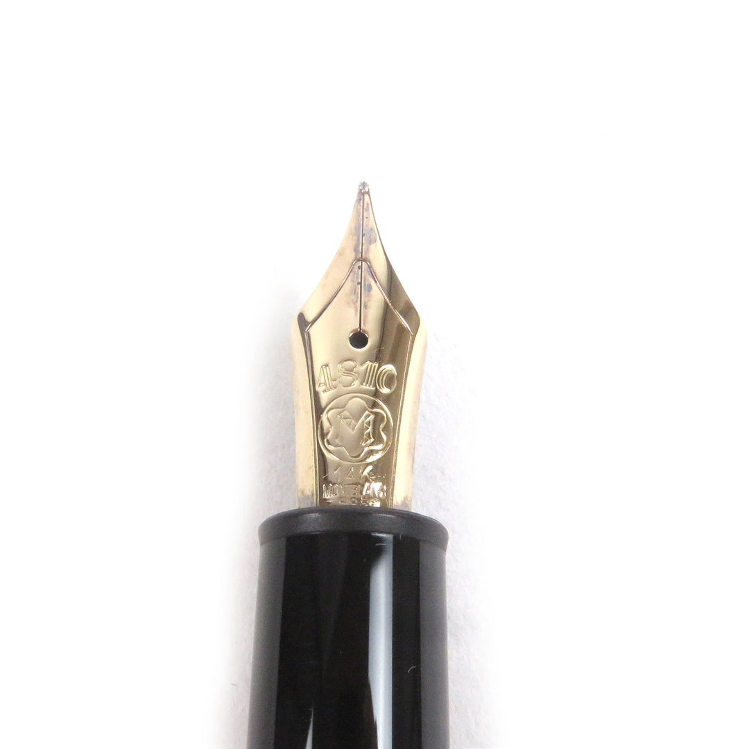 Great MONTBLANC fountain pen Meisterstück 146 Cap type Black gold 14K mens