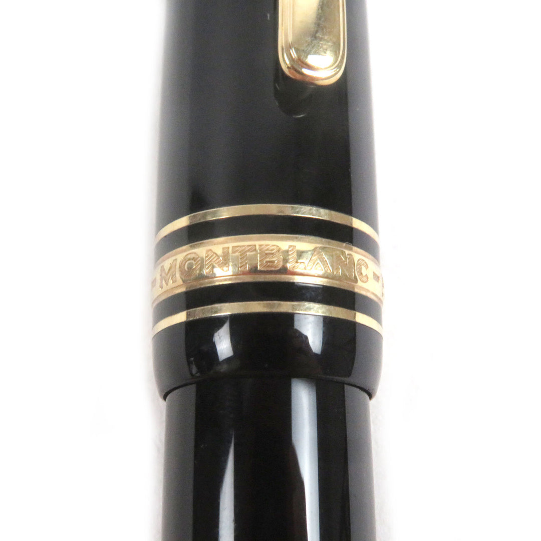 Great MONTBLANC fountain pen Meisterstück 146 Cap type Black gold 14K mens