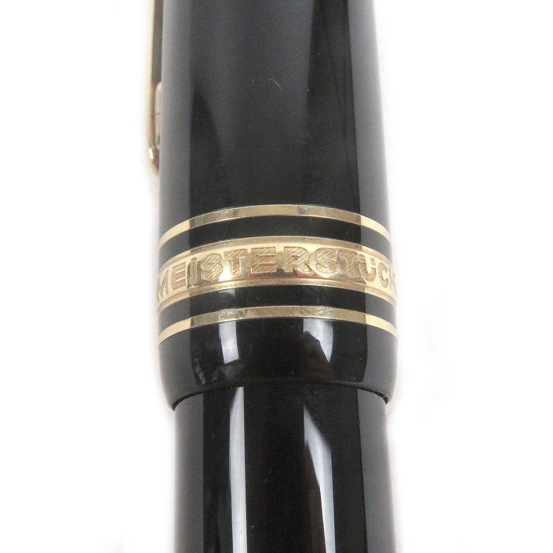 Great MONTBLANC fountain pen Meisterstück 146 Cap type Black gold 14K mens