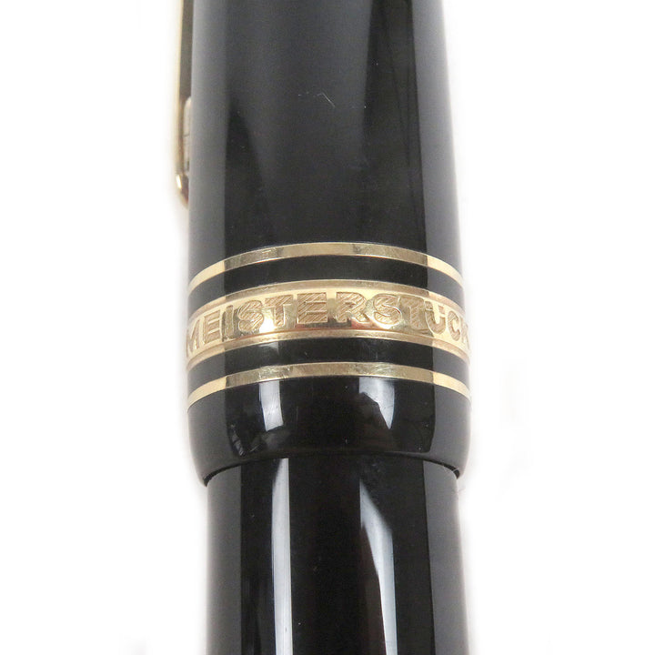 Great MONTBLANC fountain pen Meisterstück 146 Cap type Black gold 14K mens