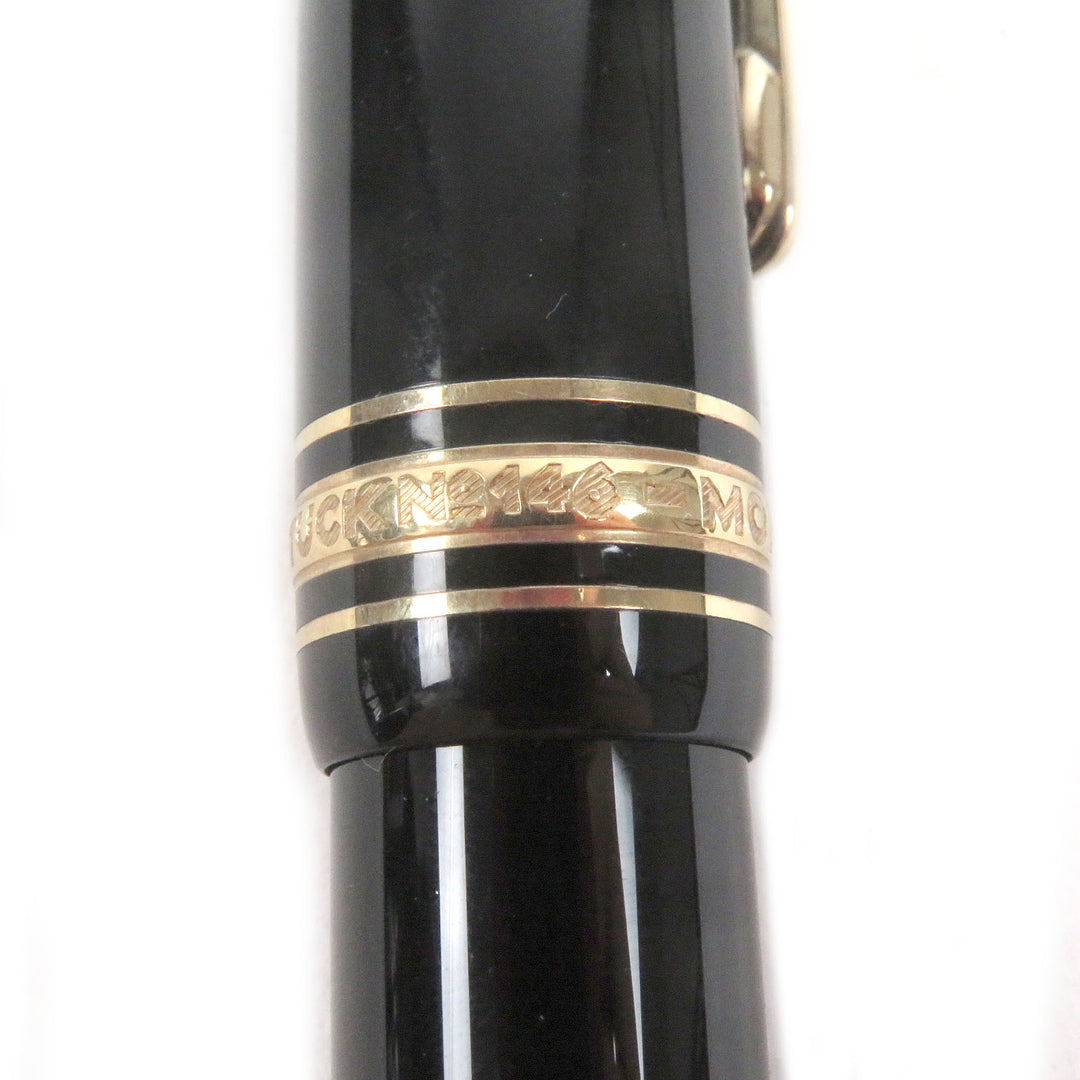 Great MONTBLANC fountain pen Meisterstück 146 Cap type Black gold 14K mens