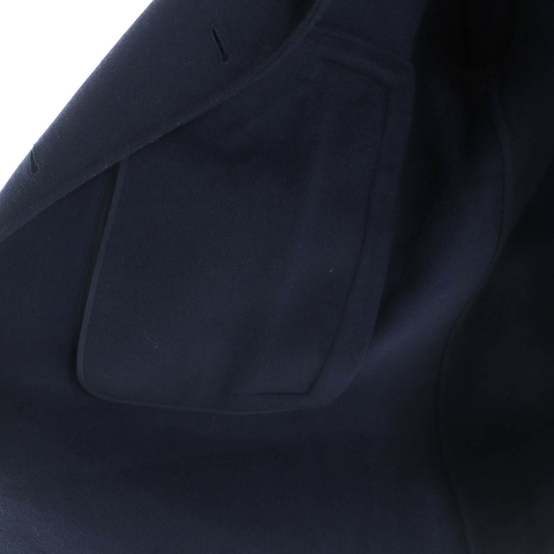 精美 Christian Dior 双排扣海军蓝羊绒大衣，女款 44 码，货号 940C02A0005