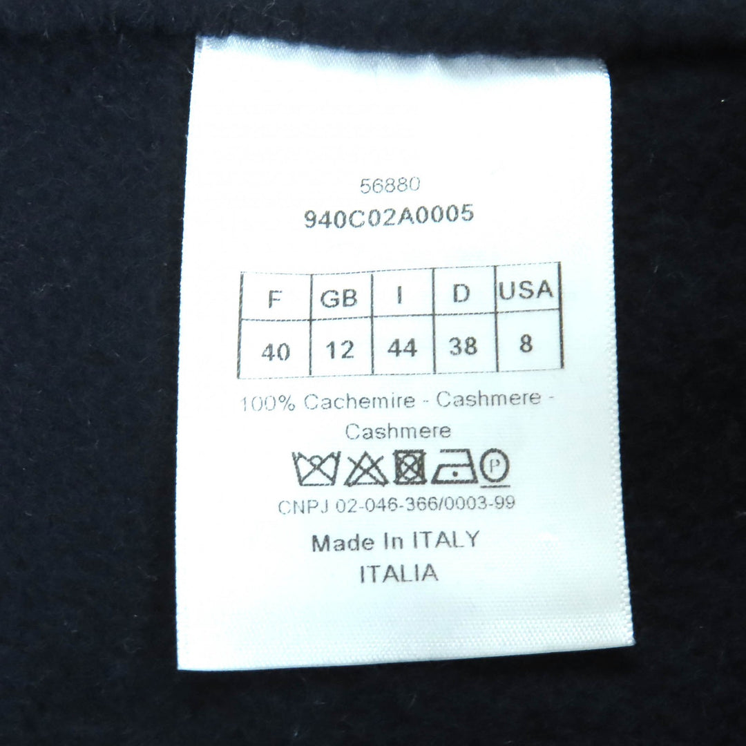 精美 Christian Dior 双排扣海军蓝羊绒大衣，女款 44 码，货号 940C02A0005