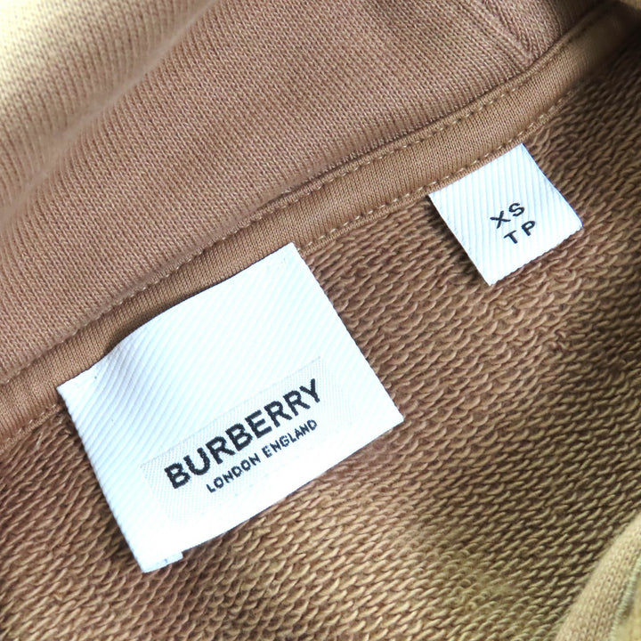 素晴らしいBURBERRYパーカー ホースフェリープルオーバー ブラウン ブラック コットン レディース XS 8060701