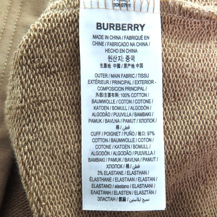 素晴らしいBURBERRYパーカー ホースフェリープルオーバー ブラウン ブラック コットン レディース XS 8060701