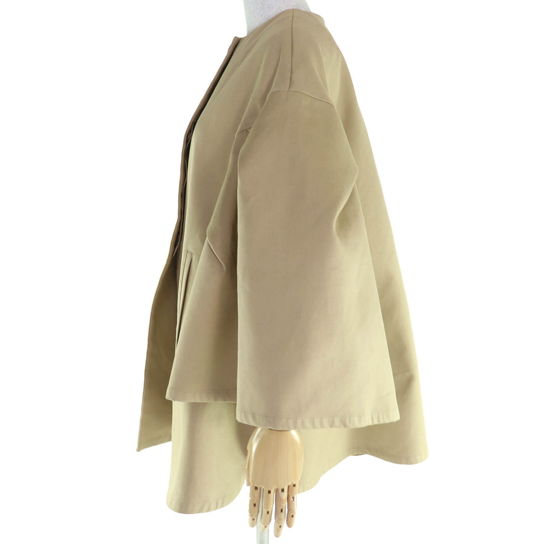 Excellent Max Mara poncho White tag logobutton collarless capecoat S 23473104366
